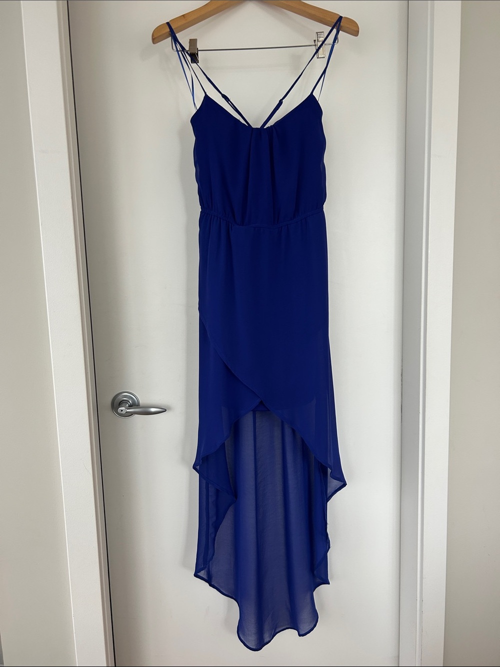 Zara Blue High-Low Strap Dress